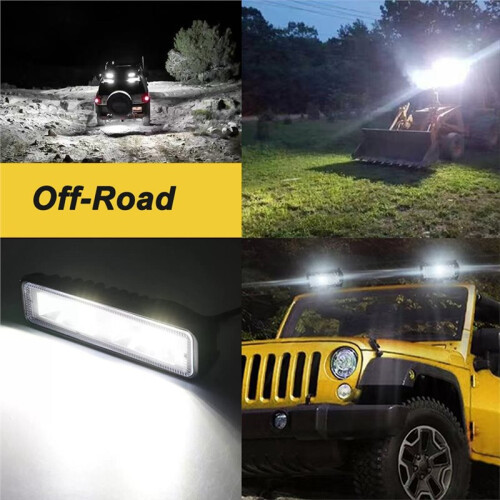 8Pcs LED Work Light 48W 16LED High-Visibility White Light Bar for Vehicles IP67 Waterproof 1