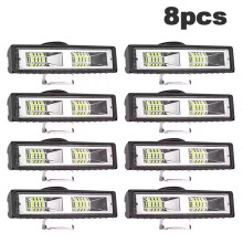 Conjunto de 8 Faróis de Trabalho LED de 48 W com 16 LEDs, Barra de Luz Branca de Alta Visibilidade para Veículos, À Prova D'Água IP67