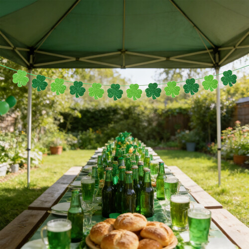 Glittering Shamrock Bunting Ceiling Hanging Ornament for-2 5 2