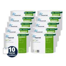 Papernet Bio Tech - Toilet Paper 420503, 10 Packs of 4 Rolls Made of Pure Cellulose Paper, Roll Length 23,1m Each, Naturally Fights Pathogenic
