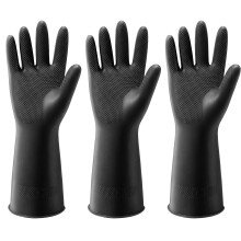 ThxToms 3 Pairs Dishwashing Cleaning Gloves, Reusable Dishwashing latex Gloves for Kitchen & Bathroom Cleaning,Non-Slip,Smooth Comfortable