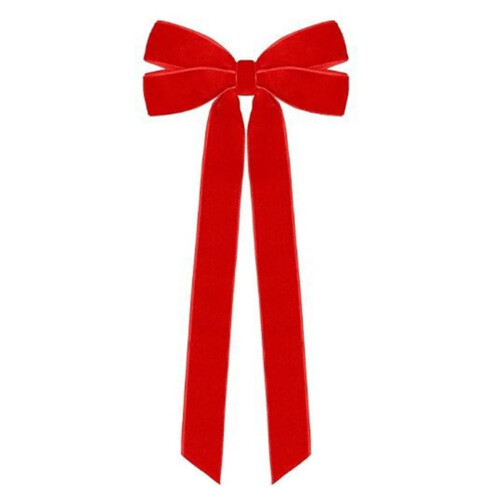 Laço de Natal de veludo vermelho, 13 x 22 cm (5,1 x 8,7 polegadas), 1 peça. 1