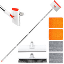 Skirting Board Cleaner, Chilymes Skirting Board Cleaner Tool & Wall Mop 147cm Long Handle,Cleaning Wall Mop With Floor Squeegee Cleaner Mops For