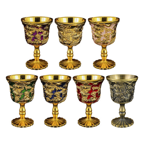 2Pcs Handcrafted Metallics Goblets Perfect For-golden grape 1
