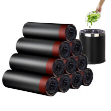 RTBQJ-AT Bin Bags 15-20 L Bin Liners, Refuse Sacks are Easy to Use and Clean, Black Bin Bags Drawstring with Tie Handles Strong Garbage Bags for