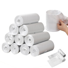 Sadocom 3L Small Bin Bags, 300 Counts, 30 * 35 cm, Bin Liners for Mini Desktop Bin, Bathroom Office Car Trash Bags, Food Waste Bags, White