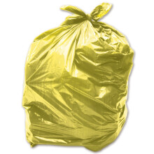 50 x Yellow 90L Medium-Duty (28 Micron / 112 Gauge) Alina Coloured Refuse Sack/Polythene Dustbin Liner/Plastic Bin Bag / 90 Litre Yellow Garbage Bag