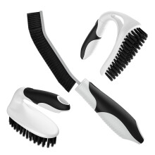 Cleangor Scrub Brush, Heavy Duty Scrubbing Brushes with Ergonomic Grip, Three Different Durable Brushes for Grout, Tile, Bathroom,