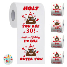 4PCS Funny 30th Birthday Toilet Rolls, 30TH Birthday Gifts for Women Men, Happy Prank Toilet Paper, Novelty Gag Gifts 30th Birthday Decoration Party