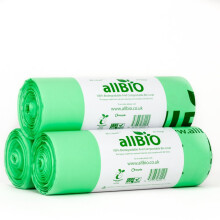 allBIO 80L Compostable Kitchen & Kerbside Bin Bags/Garden Sacks ? Pack of 60
