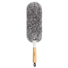 MR.SIGA Lint Free Microfiber Duster, Washable and Reusable Duster with Bamboo Handle and Replaceable Head, Duster for Household Cleaning, INCH
