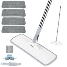 Microfiber Mop for Cleaning Floors, 140CM Flat Wet Dry Dust Mop with 4 Washable Pads for Laminate Hardwood Wooden Wall Hard Bathroom Kitchen