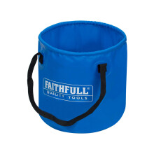 Faithfull Waterproof Collapsible Bucket ? Lightweight PVC Container with Sturdy Handles & Compact Fold-Flat Design for Cleaning, Draining, Camping &