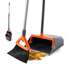 Dustpan and Brush Sets, 2 in 1 Upgraded Large Capacity Dustpan with Comb Teeth, Suitable for Cleaning Home Gardens, Outdoor Parks, Streets, School
