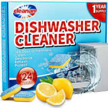 Dishwasher Cleaner Tablets - 24 Pack Powerful Descaling and Refreshing Pods, Deep Cleaning for Dish Washer Machine, Heavy Duty for Sparkling Clean -