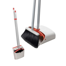 Jekayla Long Handled Dustpan and Brush, Broom and Dustpan Set, Household Dust pan Combo with 54 Inch Handle for Indoor Outdoor Household Cleaning and