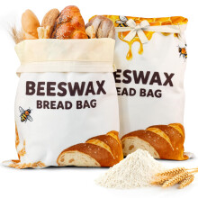 OHIYO Beeswax Bread Bags for Homemade, Reusable Natural Beeswax Sourdough Bread Bags Freshness Keeper for Homemade, Bakery Essentials, Bread Box (2