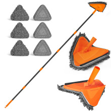 JEHONN Wall Mop with Long Handle 202 cm, Upgraded 180? Collapsible Baseboard Cleaner Tool with Squeegee, Ceiling Duster with 3 Microfiber and 3