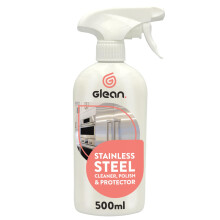 GLEAN Stainless Steel Cleaner & Polish Spray | 500ml | Shines and Protects | Ideal Steel Cleaner For Fridges, Sinks, Kitchen Appliances | Removes