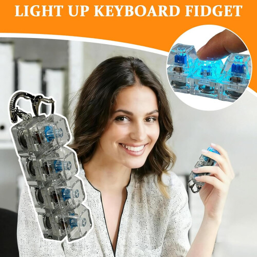 Πληκτρολόγιο Fidget, παιχνίδι Fidget πληκτρολογίου 4 πλήκτρων, πολύχρωμα φώτα Fidget Keyboard, 1