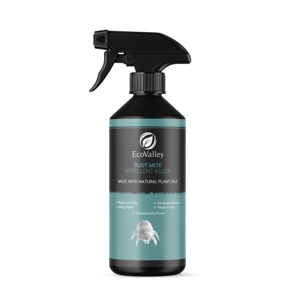 Ecovalley Natural Dust Mite Repellent & Killer Spray Treatment For Mattresses, Upholstery & Bedding - Safe, Eco-Friendly Formula For Allergen-Free