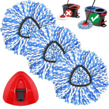 Sgizoku H2PrO Mop Heads with Spin Mop Base Compatible with Viledar H2Pro RinseClean Mop Replacement Refills: 3PCS Microfiber Mop Clothes +1PCS