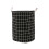 Spacious Grid Pattern Cotton Linen Foldable Laundry-Black S 1