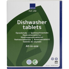 ABENA PuriLine Dishwasher Tablets with Salt & Rinse Aid, 120 Tabs in a Pack, All-In-One Detergent Pods, Easy To Use