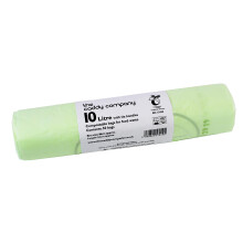 10L x 50 Tie Handle Compostable Kitchen Caddy Liners - Large Food Waste Bin Liners - EN 13432-10 Litre Tie-Handle Bags with Composting Guide