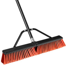 JEHONN Garden Broom Outdoor Heavy Duty, 60 cm Stiff Yard Brush Bristle with Long Handle, Sweeping Brush Outdoor for Garage Garden Patio Driveway Yard