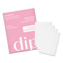 Dip Eco-Friendly Laundry Sheets Detergent | Plant Based, Plastic Free & Zero Waste | Perfect for Sensitive Skin | Fragrance Free | 30 Load