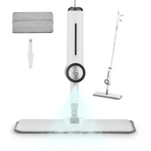Swan Elevate 2-in-1 Microfibre Spray Mop for Floor Cleaning, Refillable Anti-Leak Bottle, 2 Premium Reusable Pads, Scraper Tool, 180? Pivoting Neck,