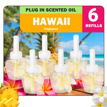 SCENTORINI Plug In Air Fresheners Refills, Suitable for Air Wick & Glade, Hawaii Fragrance Plug In Electrical Air Freshener Refills, 6 Packs
