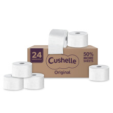 Cushelle Original Toilet Roll Box of 24 Toilet Paper, 2ply, Recyclable Packaging, Eco Friendly