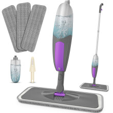 Microfibre Spray Mops for Cleaning Floors - HOMSIER Wet Dry Floor Mop with Sprayer 3 Washable Pads 550ML Refillable Bottle for Home Kitchen Hardwood