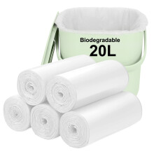 20L Biodegradable bin bags 100PCS, Bin Liner For Countertop Bin.Aievrgad Trash/Garbage/rubbish Bags, 100% Recycled,Tough, degradable, Kitchen Compost