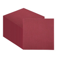 PHUNAT 100-Pack Ruby Red Linen Feel Napkins, 25cm x 25cm (10" x 10"), Premium Linen-Like Texture for Dining & Events