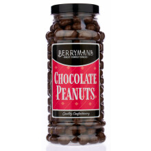 Original Chocolate Peanuts Retro Sweets Gift Jar By Berrymans Sweet Shop - Classic Sweets, Traditional Taste.