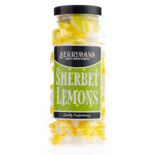 Original Sherbet Lemons Retro Sweets Gift Jar by Berrymans Sweet Shop - Classic Sweets, Traditional Taste.