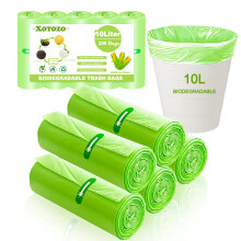 10 Litre Biodegradable Bin Liners, 200 Counts Food Waste Garbage Bags 10L Garbage Compostable Trash Caddy Liners, Recycling Degradable Rubbish Bag for
