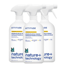 ATTITUDE Window & Mirror Cleaner, EWG Verified, Plant- & Mineral-Based, Vegan & Streak-Free Glass Spray, Made in Canada, Citrus Zest Scent, 800 mL