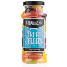 Original Fruit Jellies Retro Jelly Sweets Gift Jar by Berrymans Sweet Shop - Classic Sweets, Traditional Taste.