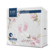 PAW - Airlaid Cloth-Like Napkins (40 x 40 cm) | 50 Pieces | Ideal for Baby Shower, Gender Reveal, Christening | Linen Feel Elegant Napkins | Color: