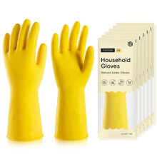ThxToms 6 Pairs Medium Cleaning Gloves, Reusable Natural Rubber Dish Gloves, Durable Waterproof Design for Kitchen, Bathroom & Dishwashing,