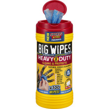 Big Wipes Heavy Duty Pro+ HandWipesx100 - Dispenser Tub | Removes Paint, Oil, PU Foam & Adhesives. Aloe Vera & Vitamin E Enriched, Dual-Sided Trade