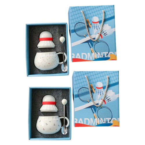 Artistic Badminton Shaped Ceramic Drinkware with Comfortable-A 1