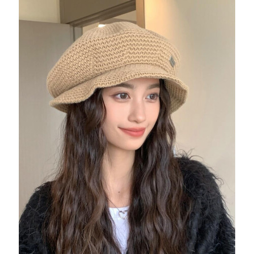 Μπερέδες Slouchy Soft Comfy Knitted Cap Oversized Painter Hat Γαλλικά Μπερέ με Γείσο και Γείσο για 1