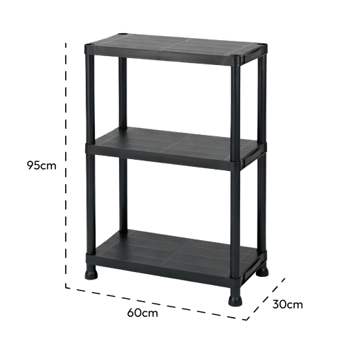 KCT KCT 3 Tier Plastic Shelving Garage Shelves Home Storage Unit 2