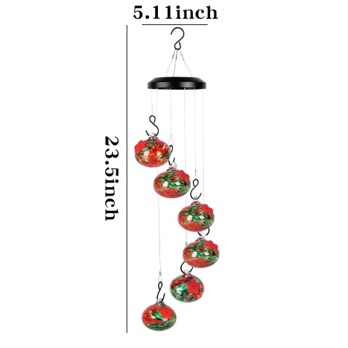 Hummingbird Feeder Wind Chime Rust-Proof Metal 1 pc 1