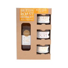 Ross & Ross Gifts - British Roast Dinner Kit Quad Kit, Containing Roast Potato Oil, 250ml, Roast Chicken Rub, 50g, Pigs in Blankets Dust, 50g and